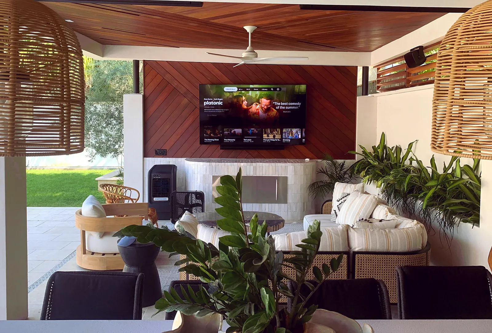 Outdoor TV and Elura Audio Speaker Setup